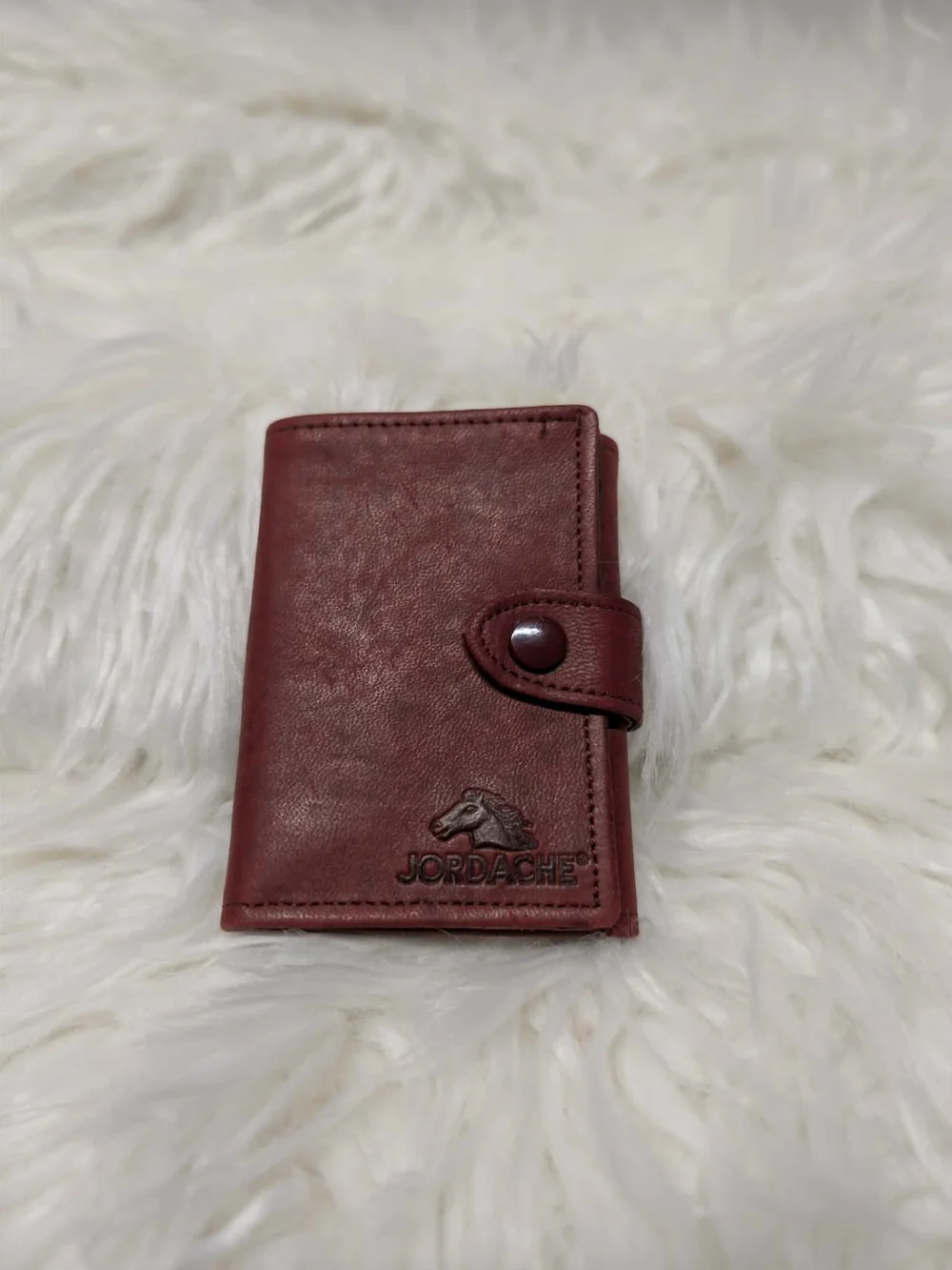 Vtg 70s 80s Jordache Men's Trifold Wallet in Deep Burgundy Leather